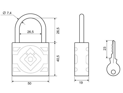 PALLADIUM Замок навесной 305F-50