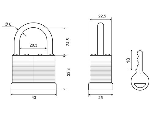 PALLADIUM Замок навесной 901S-40