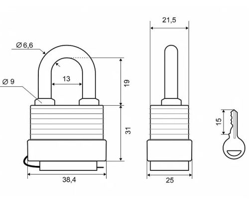 PALLADIUM Замок навесной 905 WP-30