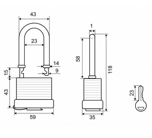 PALLADIUM Замок навесной 905 WP-50L