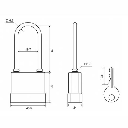 PALLADIUM Замок навесной 907 WP-40L