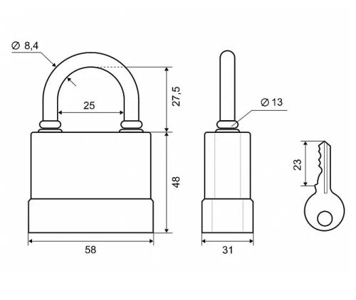 PALLADIUM Замок навесной 907 WP-50