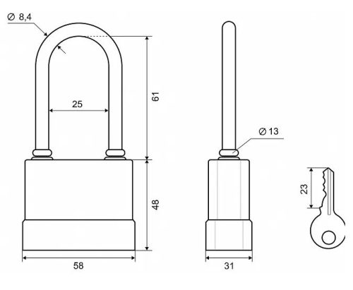 PALLADIUM Замок навесной 907 WP-50L