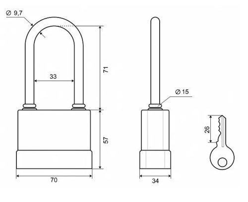 PALLADIUM Замок навесной 907 WP-65L