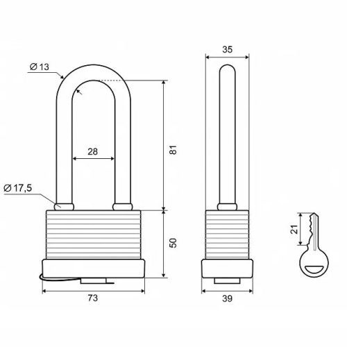 PALLADIUM Замок навесной 905 WP-65L
