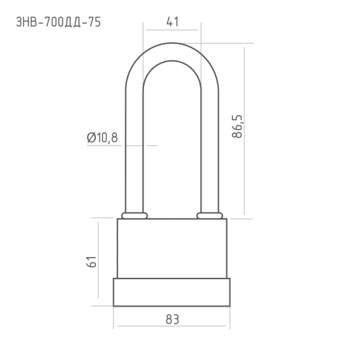 Н-М Замок навесной всепогодный ЗНВ-700дд-75 (83мм) (3 ключа)