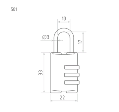 Н-М Замок навесной кодовый 501 (чёрный)