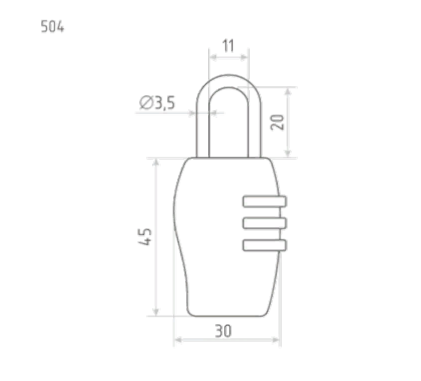 Н-М Замок навесной кодовый 504 (жёлтый)