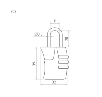 Н-М Замок навесной кодовый 505 (красный)