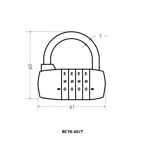 Булат Замок навесной кодовый ВС 604Б (черный)