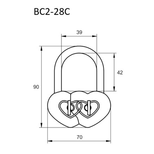Замок навесной ВС2-28С 