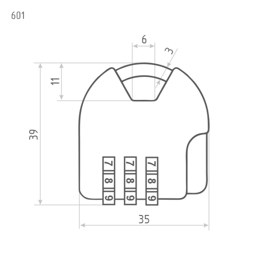 Н-М Замок навесной кодовый 601 (красный)
