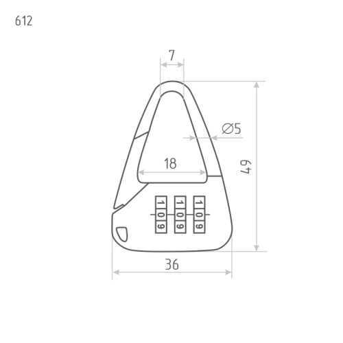 Н-М Замок навесной кодовый 612 (чёрный)