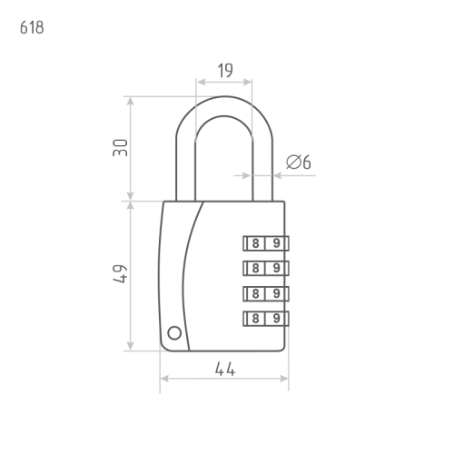 Н-М Замок навесной кодовый 618 (чёрный)