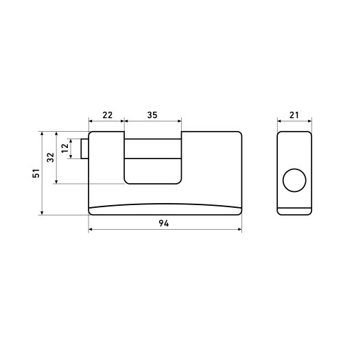 Булат Замок навесной ВС 1-К95 ПЛ всепогодный d=12мм