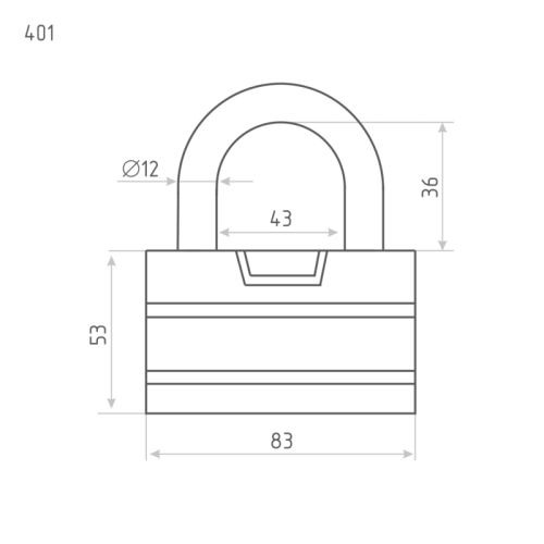 Н-М  Замок навесной ЗН-401-80 мм (3кл.)