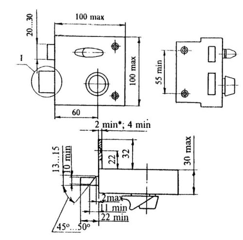 Замок накладной ЗН3-1А г.Пенза