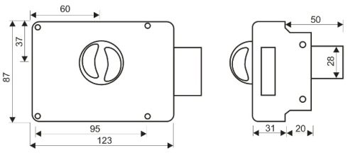 Аллюр Замок накладной ЗН 1-1-2