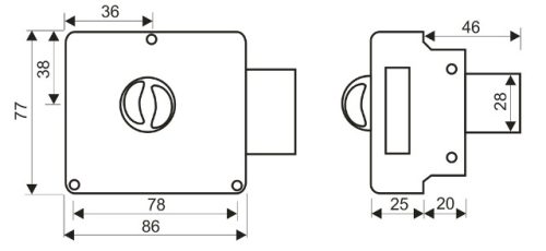 Аллюр Замок накладной ЗН 1-1-1