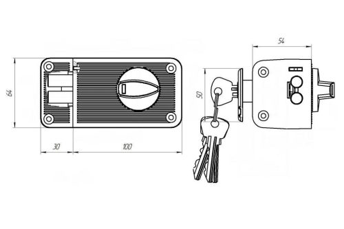 Замок накладной Зенит ЗН 2-3 (серебро) г.Димитровград