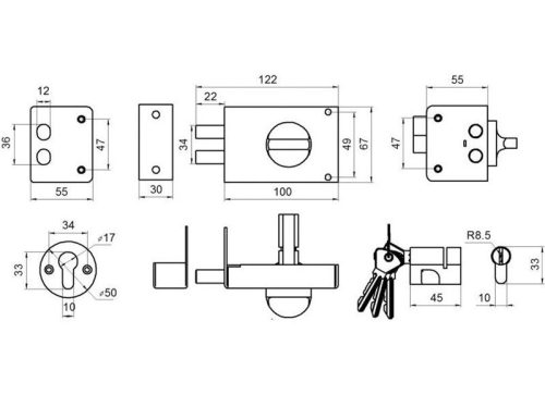 Замок накладной Омега ЗН1-2Р (медь) г.Димитровград