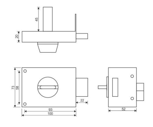 Аллюр Замок накладной ЗН 1-1А (аналог ЗН1-1.1 г.Глазов)