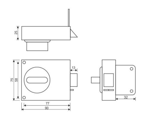 Аллюр Замок накладной ЗН 2А (аналог ЗНД2 А г.Рязань/ ШО-40 г.Минск)