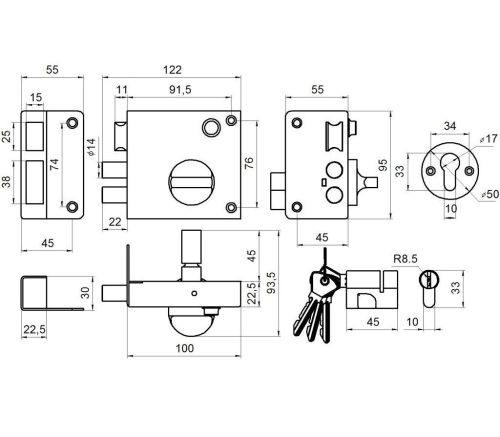 Замок накладной Омега ЗН3 (медь) г. Димитровград