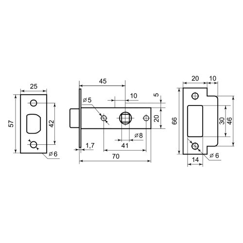 PALLADIUM Защёлка межкомнатная 100 РВ