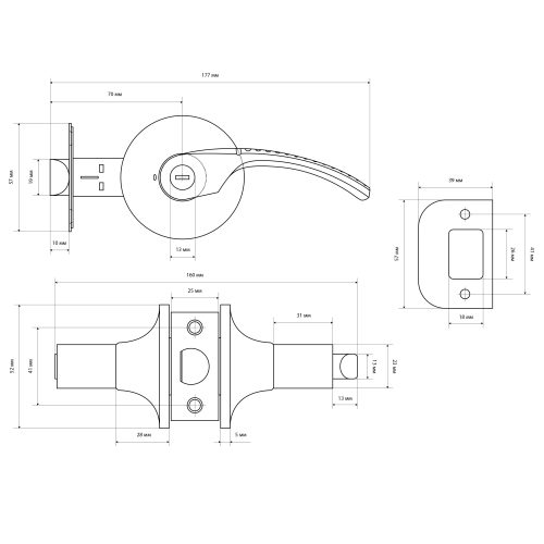 Стандарт Защёлка 8510 BK CP хром (фиксатор)