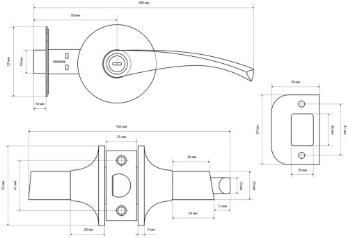 Стандарт Защёлка 8510 ET CP хром (ключ/фиксатор)