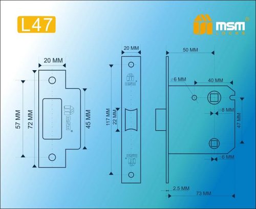 MSM Защёлка L47 AB (бронза)