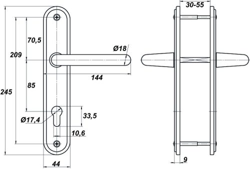 Ручка для ЗВ4 713 (чёрная) (HP0702) 