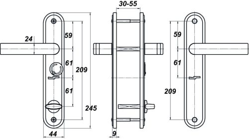 Ручка для ЗВ9 144 (медь) (НР0601) 