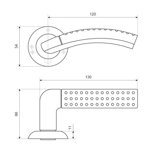 Стандарт Комплект ручек P26 SN/CP (мат.никель/хром) квадрат 140 мм