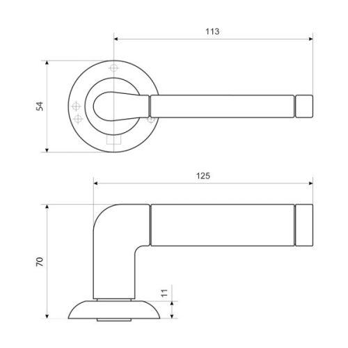 Стандарт Комплект ручек P28 SN/CP (мат.никель/хром) квадрат 140 мм