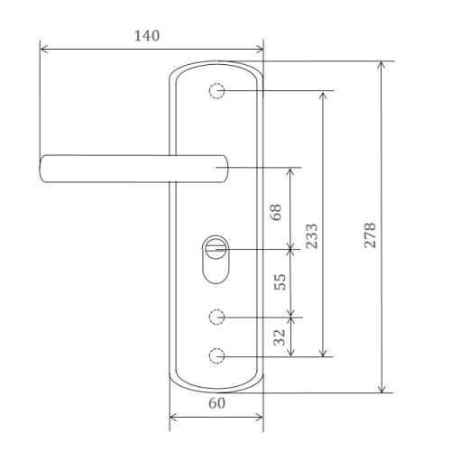211 L Ручка для китайских дверей с подсветкой (левая)