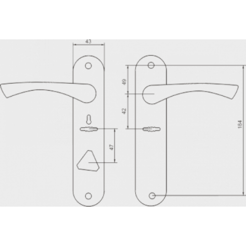 225-42/01 Ni-R Дверная ручка (никель) правая