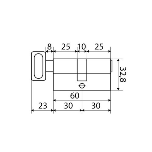 Стандарт Цилиндровый механизм MAX 60 (30х30В) SN 5 кл.перфо ключ/верт.