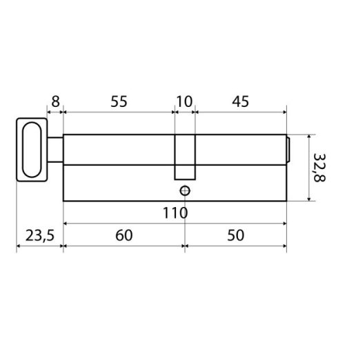Стандарт Цилиндровый механизм MAX 110 (50х60В) SN 5 кл.перфо ключ/верт.