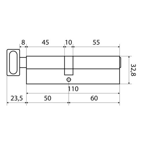 Стандарт Цилиндровый механизм MAX 110 (60х50В) SN 5 кл.перфо ключ/верт.
