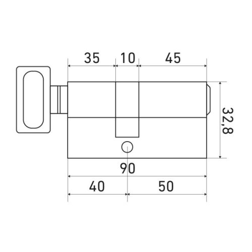 Стандарт Цилиндровый механизм MAX 90 (50х40В) SN 5 кл.перфо ключ/верт.