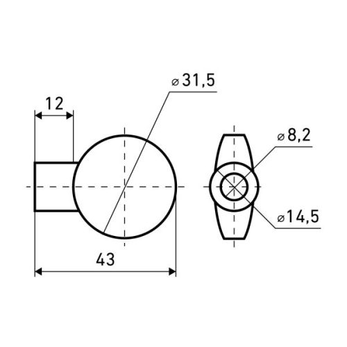 Булат Вертушка на шток цилиндра ВЦ 01.08 (матовый никель)