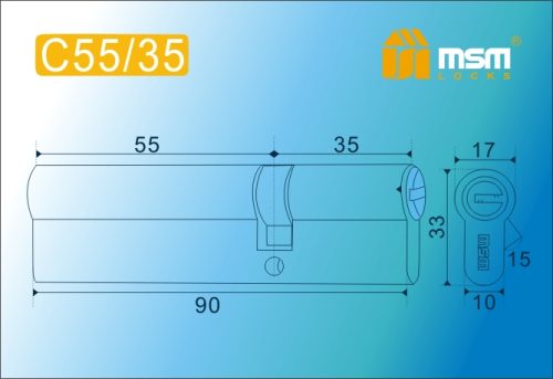 MSM Цилиндр перф. ключ-ключ , C 90 mm (55/35) SN