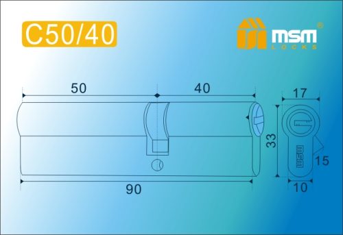 MSM Цилиндр перф. ключ-ключ , C 90 mm (50/40) SN