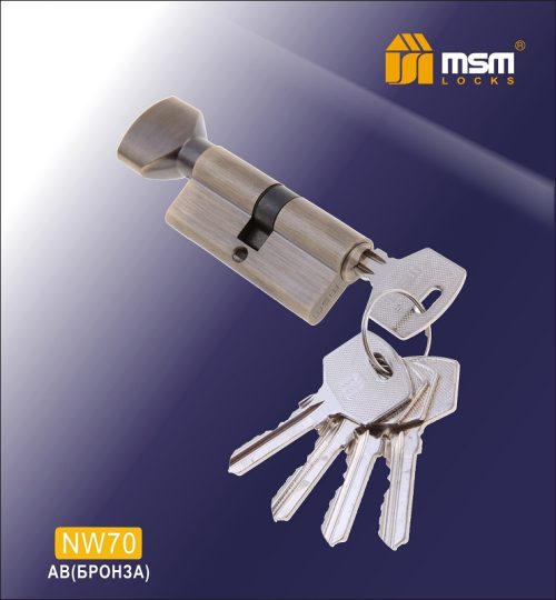 MSM Цилиндр англ. ключ-вертушка NW 70 mm AB
