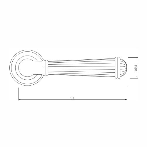 RENZ Ручка дверная Новара , белый/латунь блестящая