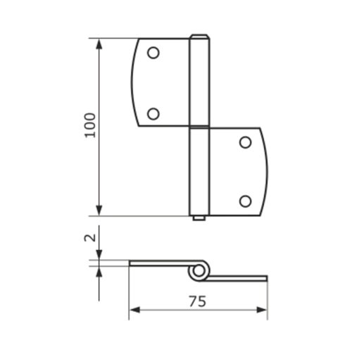 Петля врезная ПВ2-100 (б/п)