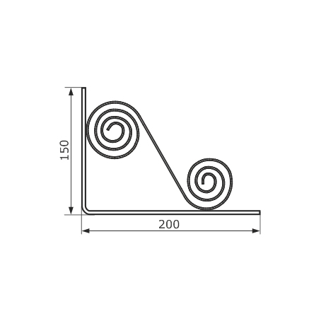 Кронштейн фигурный 200х150 мод.5 (белый)