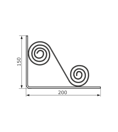 Кронштейн фигурный 200х150 мод.5 (чёрный)